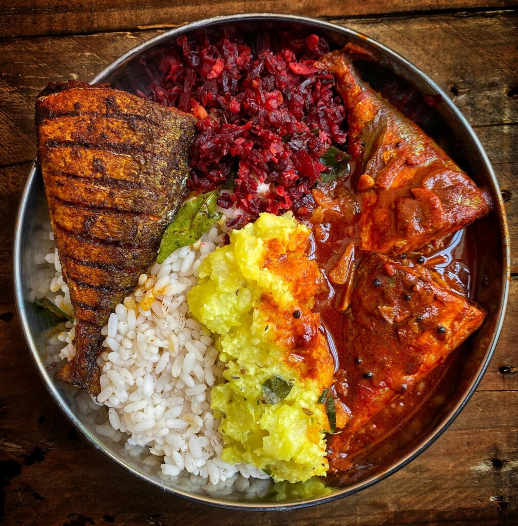 rice and curry you can find in sri lanka
